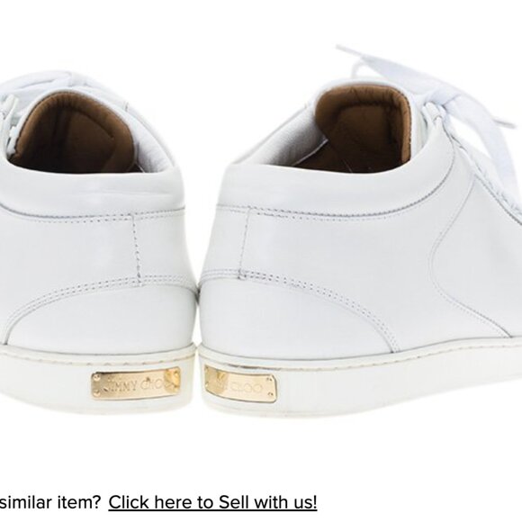 Jimmy Choo Miami White Leather Logo Tag Nneakers - Picture 3 of 16